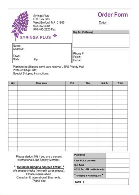 Wholesale Order Form Template Template Business