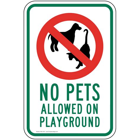 Keep pets away from your place with a clear sign. No Pets Allowed On Playground Sign PKE-16715 Pets / Pet Waste