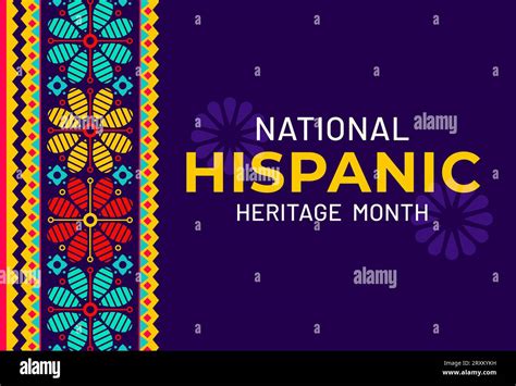 National Hispanic Heritage Month Festival Banner With Ethnic Ornament