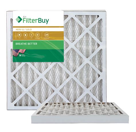 Filterbuy 24x24x2 Merv 11 Pleated Ac Furnace Air Filter Pack Of 2 Filters 24x24x2 Gold