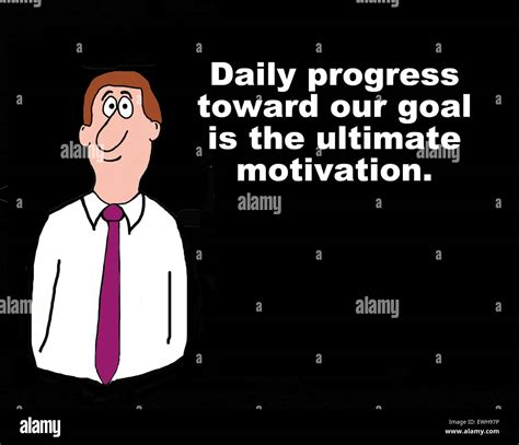 Business Cartoon Of Businessman And The Words Daily Progress Toward