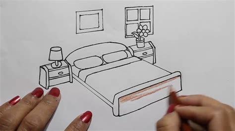 How To Draw A Bed Very Easy For Beginners Bed Sketch Draw Session Youtube