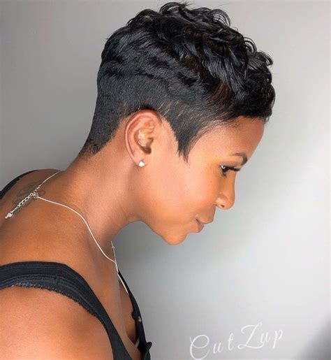 Short Undercut With Textured Top Short Hair Styles African American Short Hair Styles Pixie