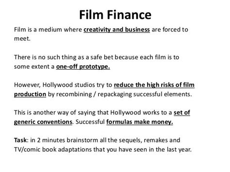 Ppt On Film Finance