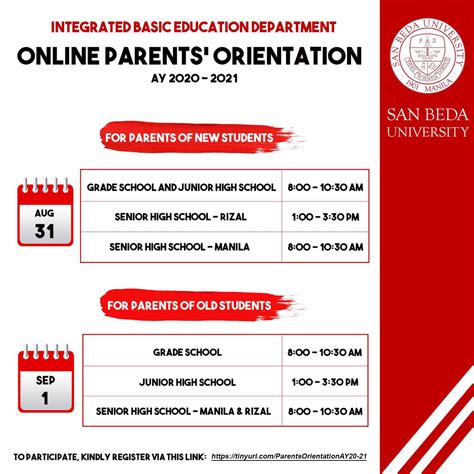 Shs Parents Orientation Ay 2020 2021 San Beda University