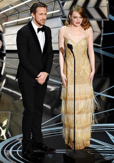 Ryan Gosling And Emma Stone Onstage During The 89th Annual Academy Awards At Hollywood