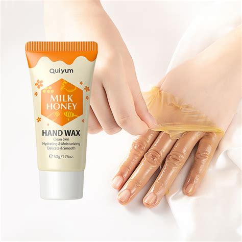quiyum milk honey hand wax peel off hand mask paraffin exfoliating cleansing 50g shopee malaysia
