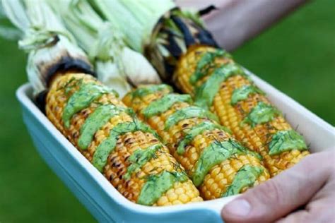 Grilled Corn On The Cob With Creamy Avocado Dill Dressing Delight Gluten Free