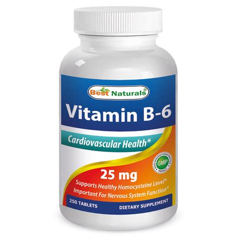 Best Naturals Vitamin B 6 25 Mg 250 Tablets