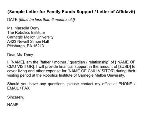 Affidavit Of Support Letter And How To Write Best One Mous Syusa