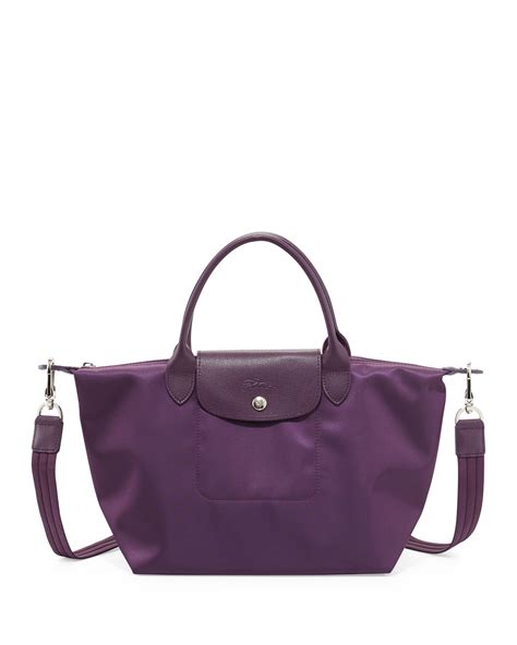 Longchamp Le Pliage Neo Small Handbag with Strap in Purple | Lyst