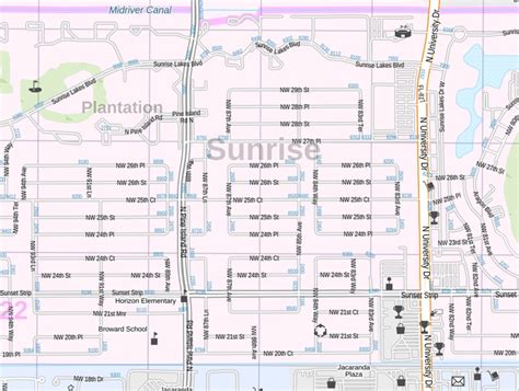 Florida's turnpike map and weather conditions at exit 58, sunrise blvd. Sunrise Map, Florida