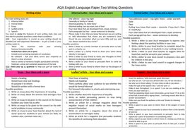 This paper use persuasive techniques sparingly and well judged. AQA English Paper 2 Writing Questions x 25 | Teaching ...