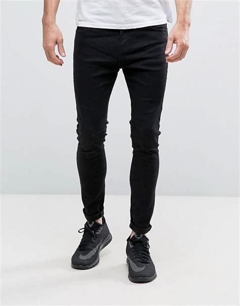 Bershka Super Skinny Jeans In Washed Black Asos