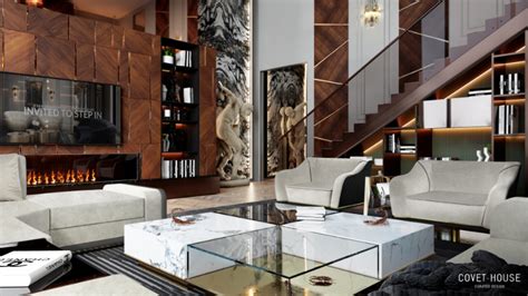 Luxurious Living Rooms With Stairs Baci Living Room