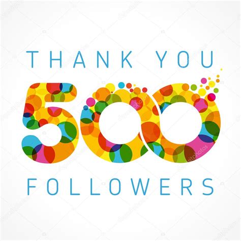Thank You 500 Followers Colored Numbers Stock Vector By ©koltukovalek