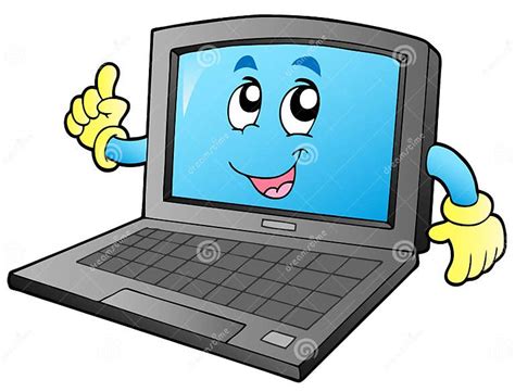 Cartoon Smiling Laptop Stock Vector Illustration Of Data 19057434