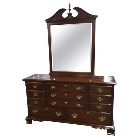 Pennsylvania House Chippendale Cherry Dresser With Mirror For Sale At
