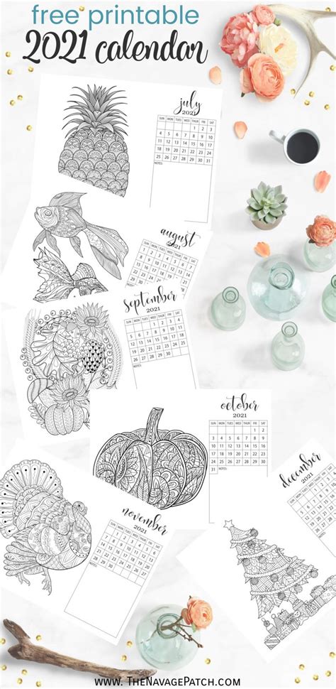 Free Printable Adult Coloring Calendars For 2021 The Navage Patch