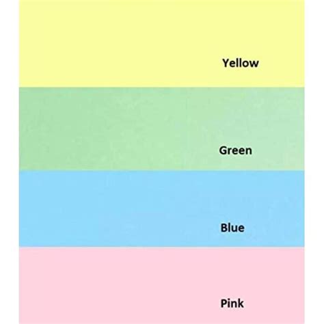A4 Size 100 Sheets Light Colors Aqua Blue Citrus Yellow Florid Pink