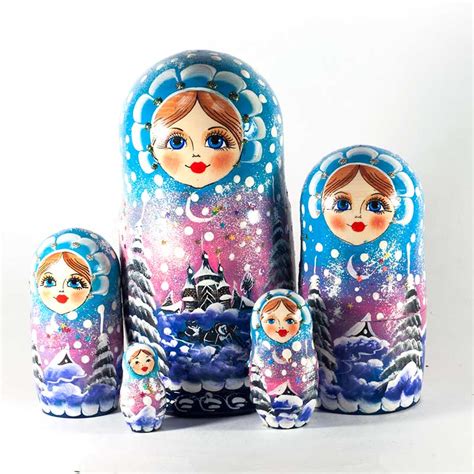 heka naturals russian nesting dolls traditional matryoshka biryuzovaya style wooden dolls