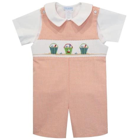 Dress To Impress In This Adorable Sand Pail Smocked Boy Shortall By
