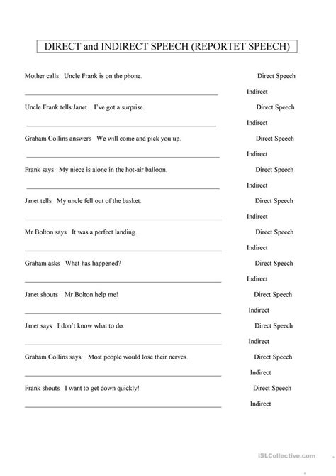 English Grammar Direct And Indirect Speech Worksheets Images Hot Sex Picture