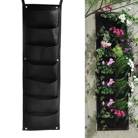 Wall Mounted 7 Pocket Plant Grow Bags Hanging Vertical Garden Planter