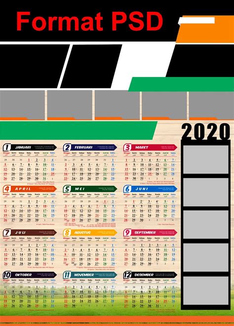 Template Kalender Dinding 2020 Organisasi Format Cdr Dan Psd