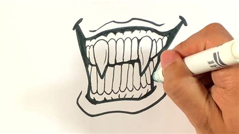 Easy How To Draw Vampire Teeth Halloween Drawings Youtube