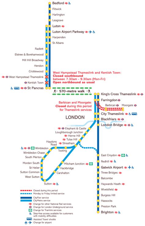Thameslink Rail Network Map