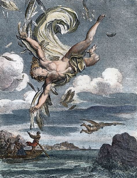 Posterazzi Fall Of Icarus Ncopper Engraving French 1731 By Bernard