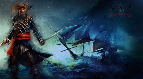 HD Wallpaper Assassins Creed IV Black Flag Blackbeard Pirate And Ship