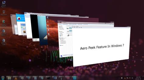 Aero Peek Feature In Windows 788110 Youtube