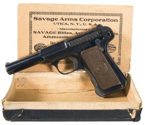 Excellent Savage Model 1907 Semi Automatic Pistol With Box