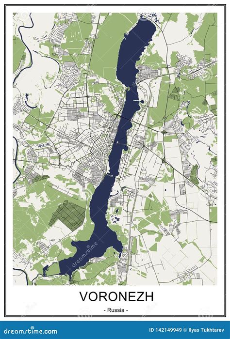 Map Of The City Of Voronezh Russia Stock Illustration Illustration