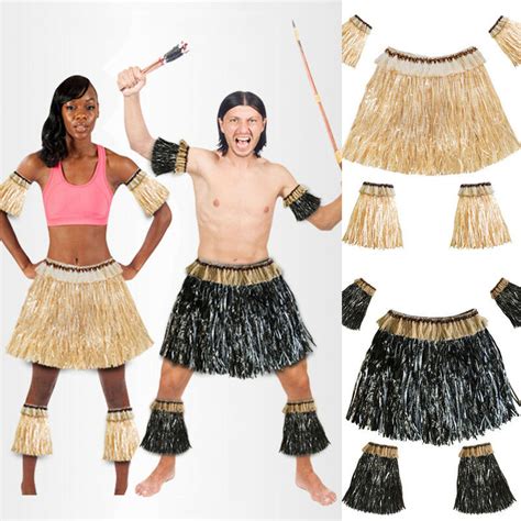 Adult Unisex Hawaiian Luau Costume Grass Skirt Hula Dress Womens Mens Holiday In Skirts From