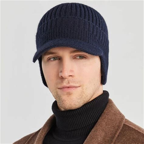Unisex Winter Visor Beanie Knit Hat Cap Crochet Men Women Ski Warm Ear Protector Ebay