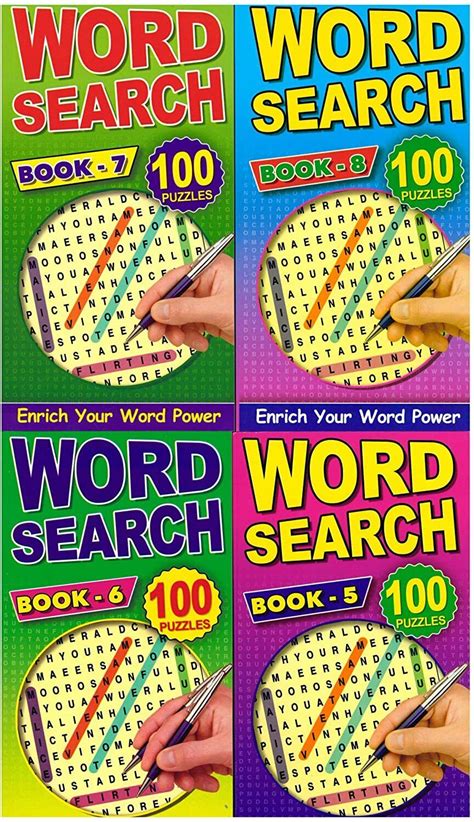 Set Of All 4 X Adult Wordsearch Word Search Books 100 Puzzles Each