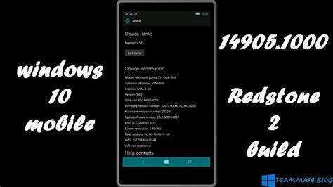 Windows 10 Mobile 14905 Redstone 2 Youtube