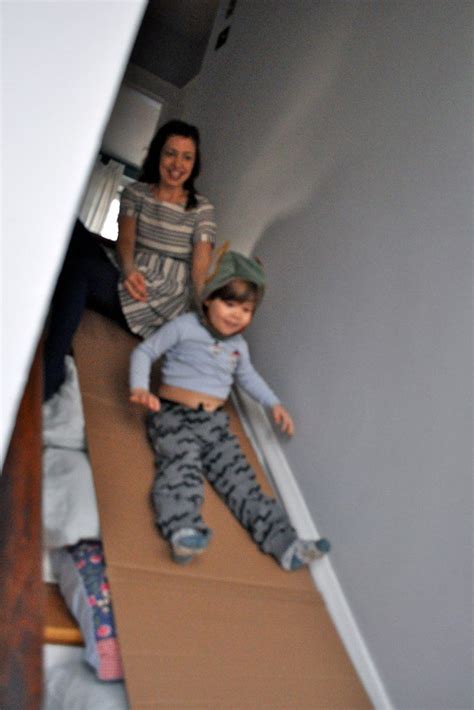 What Kid Wouldnt Love This Stair Slide From A Cardboard Box Ideas