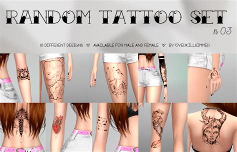 The Best Tattoos By Overkill Simmer The Sims Sims Mods Sims