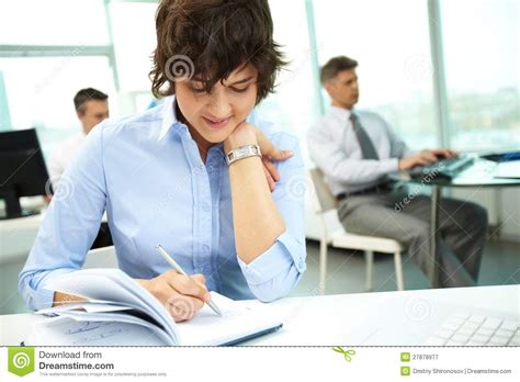 Secretary With Notepad Stock Image Image Of Confident 27878977