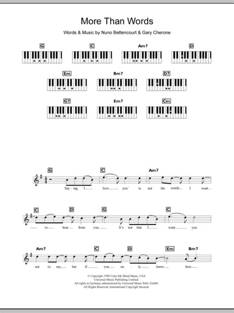 Just by saying i love you. More Than Words | Sheet Music Direct