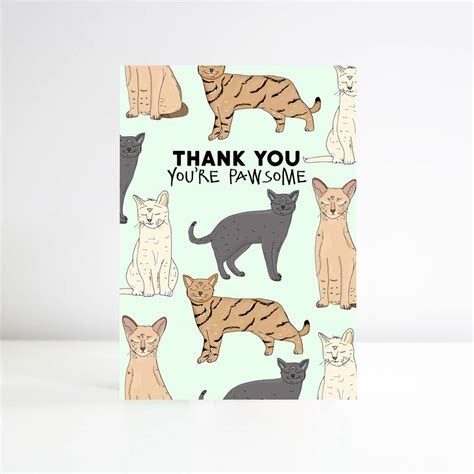 Thank You Cats Greetings Card By Pearl Ivy