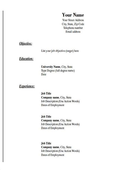 Most resume templates can be used to this simple resume format gives you the order in which you should write different things on a resume. 19+ Basic Resume Format Templates - PDF, DOC | Free ...