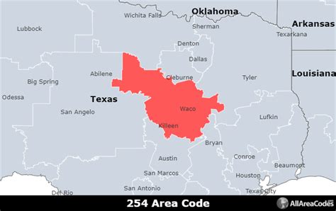 Texas Phone Area Code Map