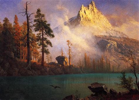 Grabados De Calidad Del Museo Montaña Lago 1865 De Albert Bierstadt