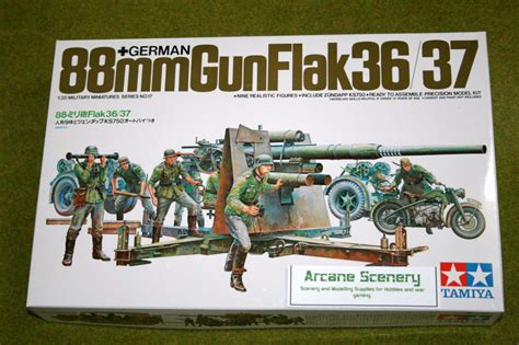 Tamiya 88mm Gun Flak 3637 135 Scale Kit 35017 Arcane Scenery And Models