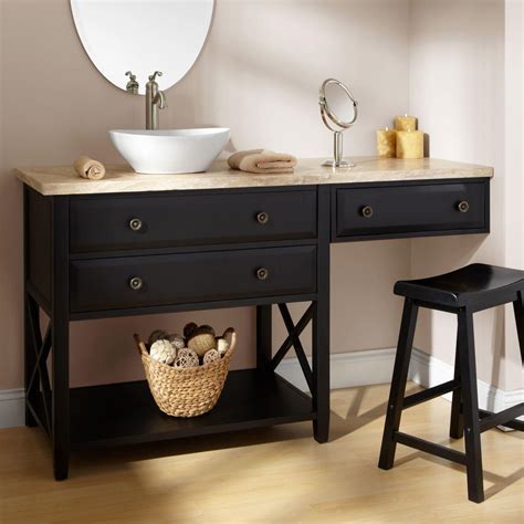 5.0 out of 5 stars 2. Bathroom Vanity with Makeup Area | 60" Clinton Black ...